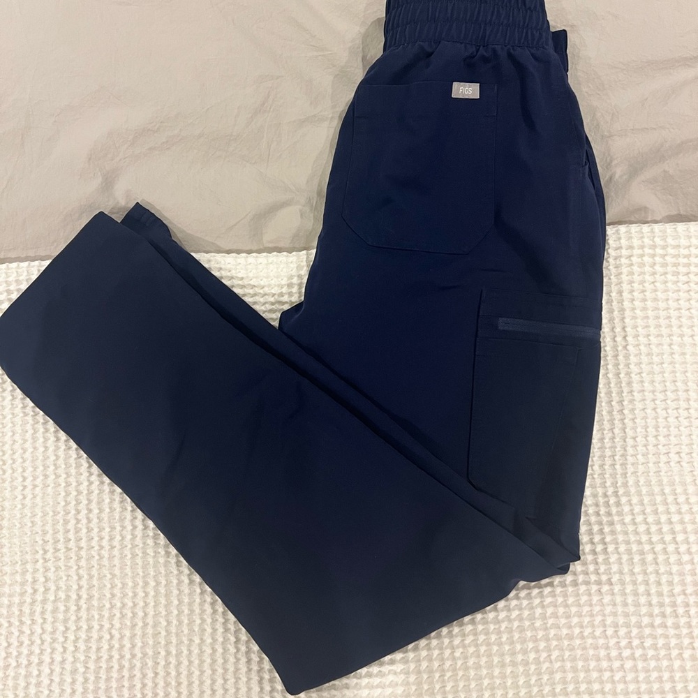 High waisted skinny scrub bottom pants navy small